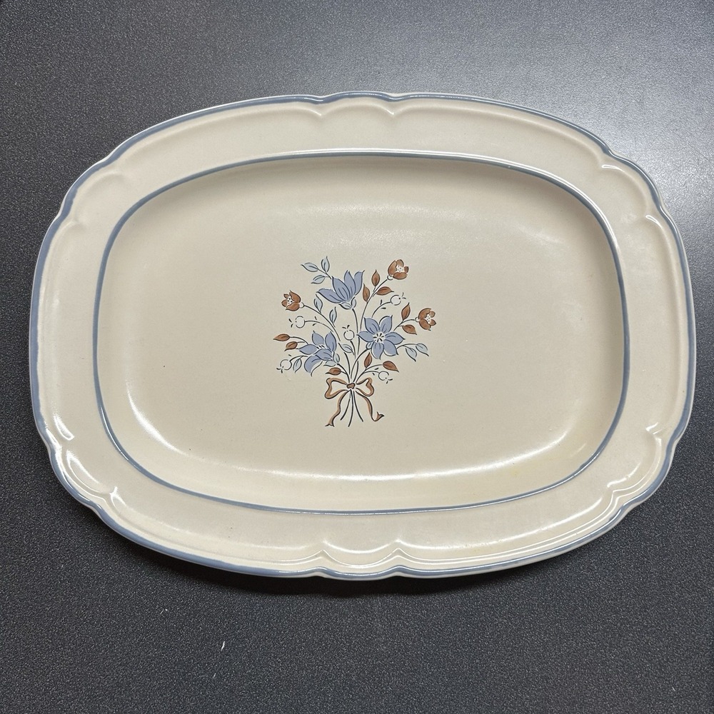 VINTAGE CORDELLA STONEWARE BLUET PATTERN SERVING PLATTER MADE IN JAPAN